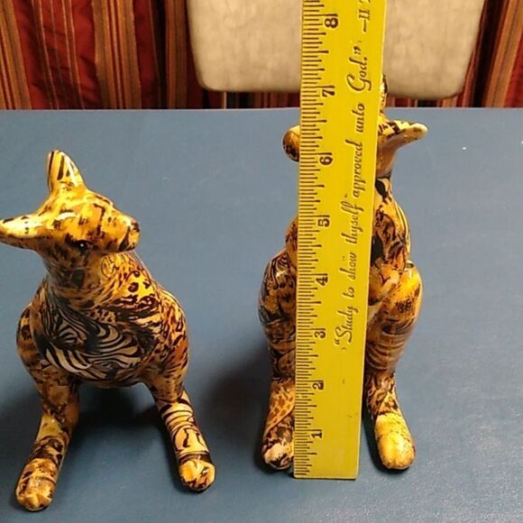 Vintage LaVie Jungle Safari Hand painted Hidden Safari Animals Kangaroo pair - Picture 7 of 11